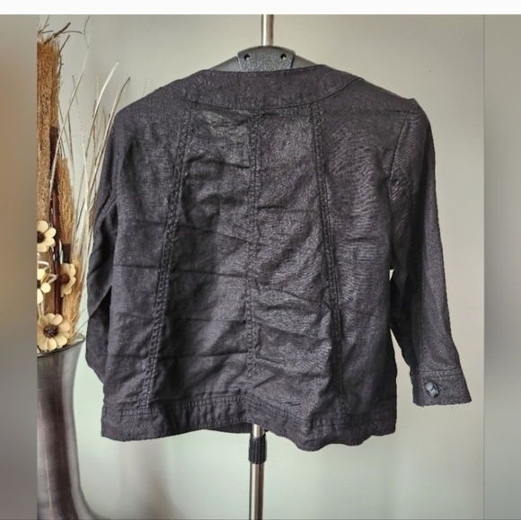 Marvin Rechards 💯 Linin Women's Cropped Black Blazer. Size L - Picture 5 of 11